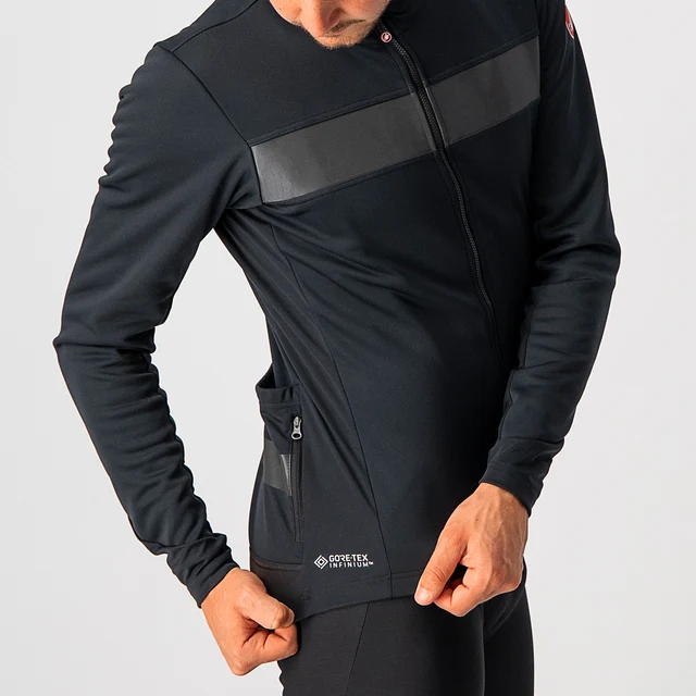 Castelli Raddoppia 3 Cykeljacka Light Black/Reflex, Str. L 