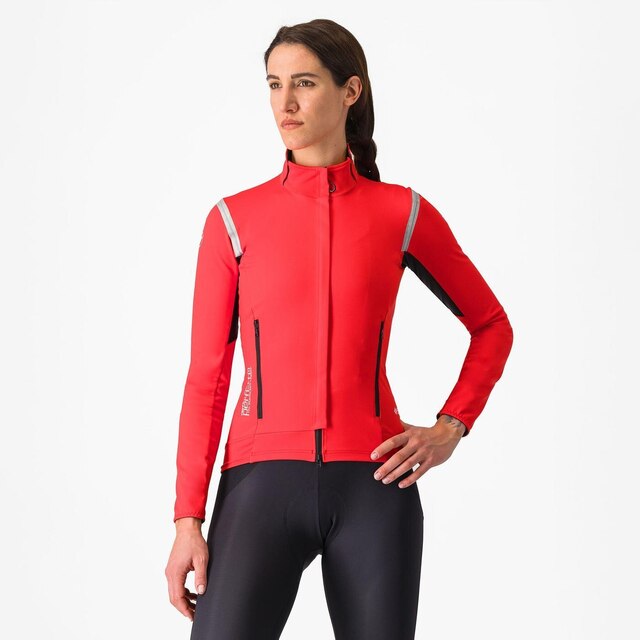 Castelli Perfetto RoS 2 Dame Sykkeljakke Hibiscus Red, Str. L 