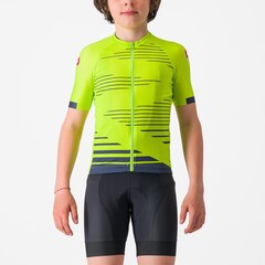 Castelli Aero Kid Sykkeltrøye Electric Lime, Str. 10år