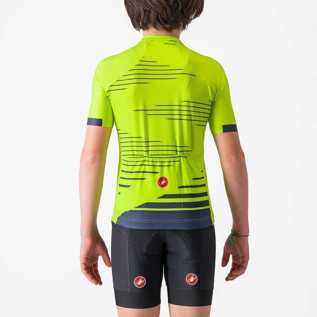 Castelli Aero Kid Sykkeltrøye Electric Lime, Str. 10år 