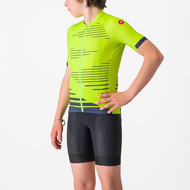 Castelli Aero Kid Sykkeltrøye Electric Lime, Str. 10år 