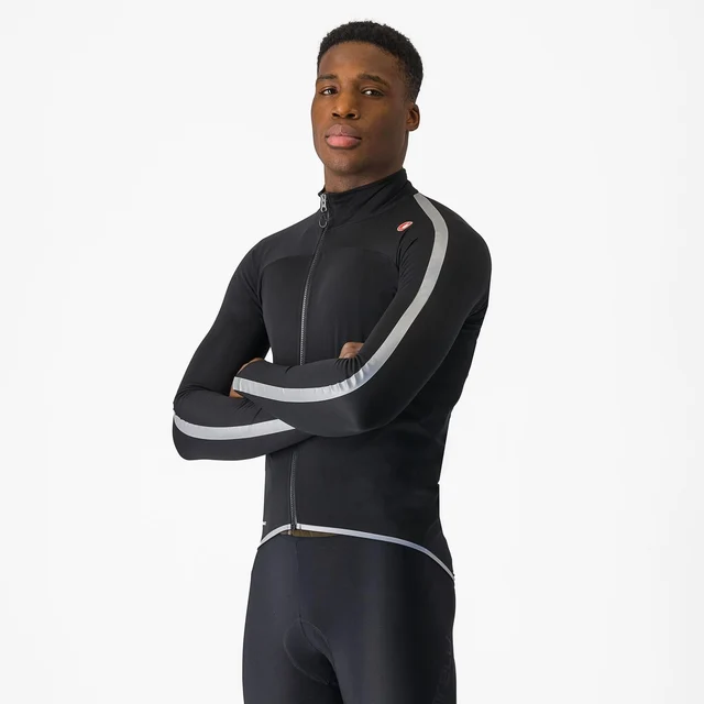 Castelli Ultra Rain Cape Regnjakke Black/Silver reflex, Str. XXL 