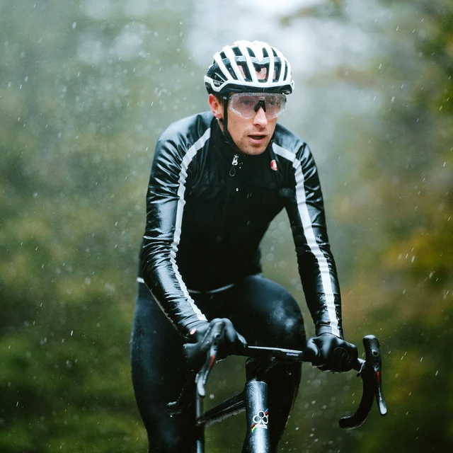 Castelli Ultra Rain Cape Regnjakke Black/Silver reflex, Str. XXL 