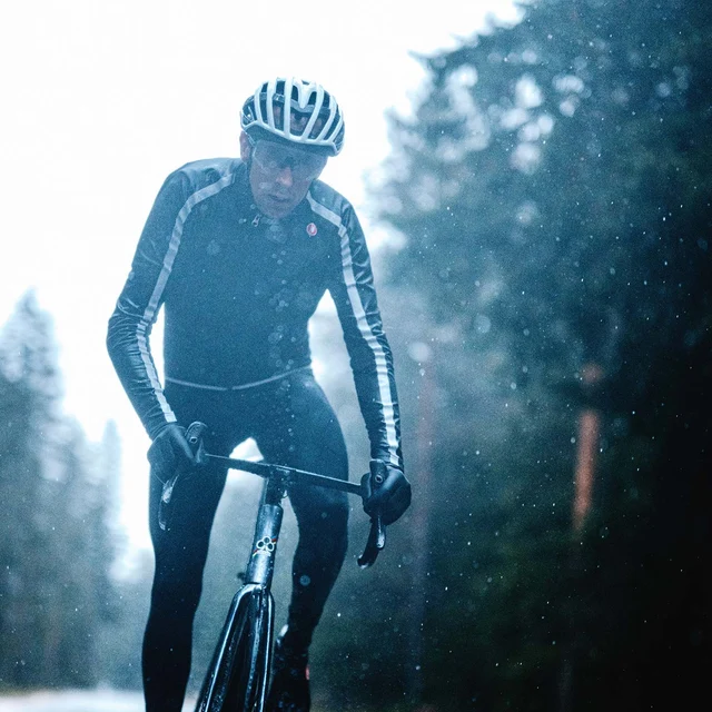 Castelli Ultra Rain Cape Regnjakke Black/Silver reflex, Str. XXL 