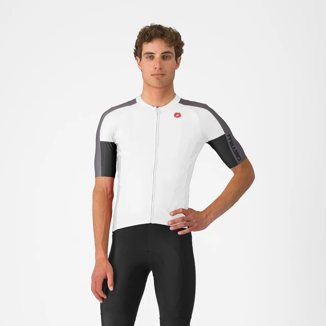 Castelli Entrata 6 Kort Sykkeltrøye Ivory/Smokey Gray, Str. L 
