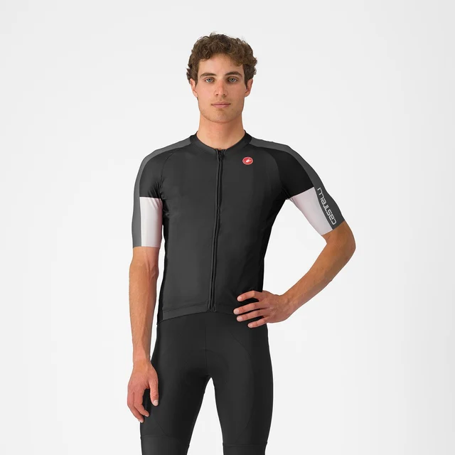 Castelli Entrata 6 Kort Sykkeltrøye Light Black/Dark Gray, Str. L 