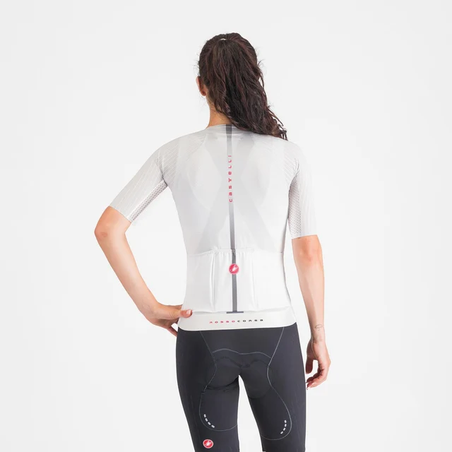 Castelli Aero PRO 8S Kort W Sykkeltrøye Silver Gray, Str. M 