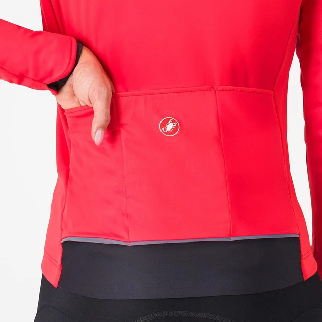 Castelli Alpha 150 Dame Sykkeljakke Hibiscus/Black, Str. S 