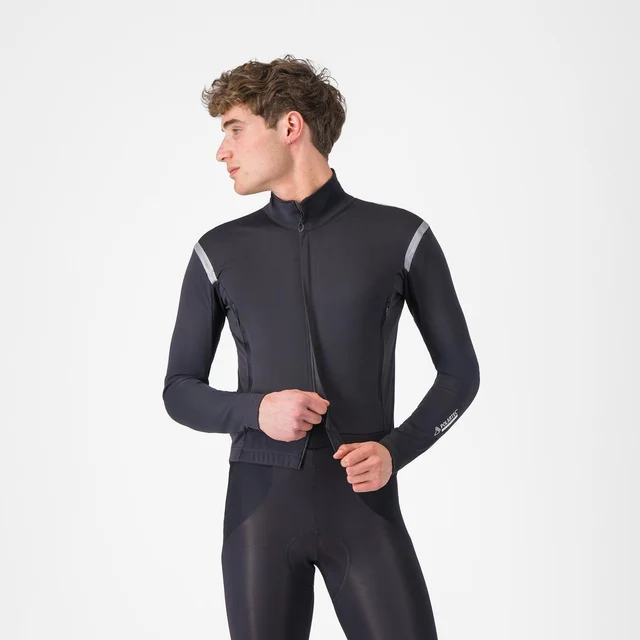 Castelli Perfetto RoS 3 Cykeljacka Light Black/Silver Reflex, Str. S 