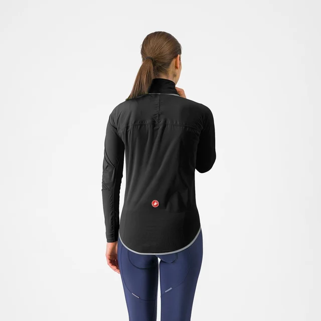 Castelli Ultra Rain Cape Dame Regnjakke Black/Silver Reflex, Str. S 