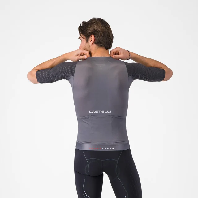 Castelli Aero Race 8S Kort Sykkeltrøye Smoky Gray, Str. M 