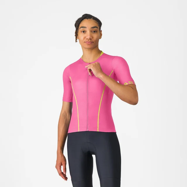 Castelli Anima Flow Dame Sykkeltrøye Mango Mojito/Violet Pink, Str. S 