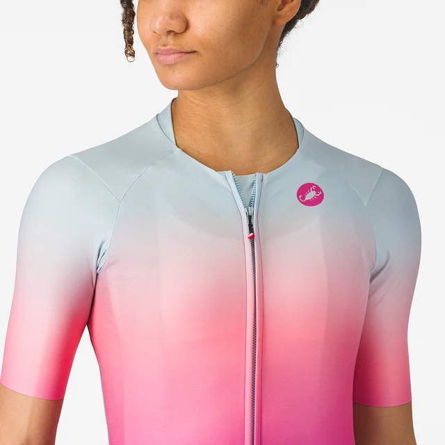 Castelli UPF W Kort Cykeltröja Winter Sky/ Violet Pink, Str. S 