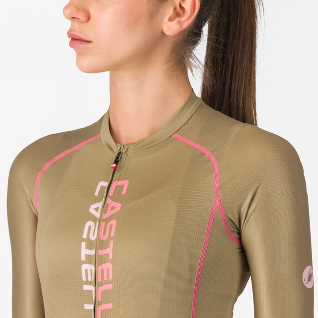 Castelli Unlimited 2 Dam Cykeltröja Elmwood/Rosa Giro-Light Pink, Str. S 