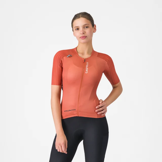 Castelli Unlimited Pro 2 Dam Cykeltröja Paprika, Str. S 