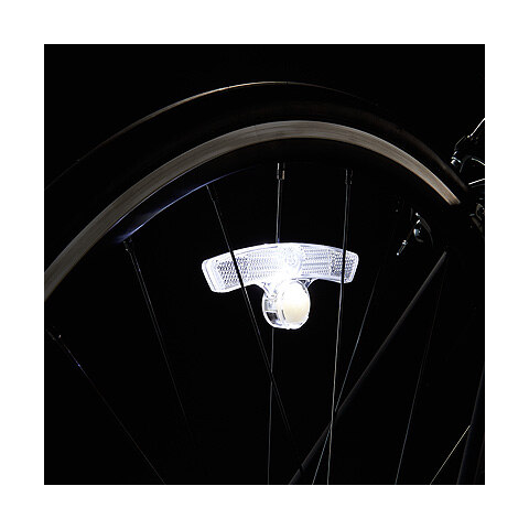 Cateye Orbit 2 Eikerefleks med lys Hvit, 1 stk, LED 
