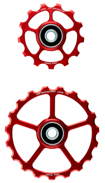 CeramicSpeed OSPW Keramiska Rulltrissor Röd, 13+19T 