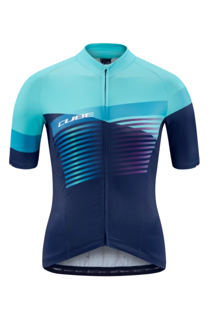 Cube Teamline Dame Sykkeltrøye Blue'n' Mint, Str. M 