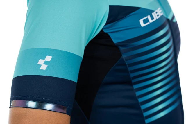Cube Teamline Dame Sykkeltrøye Blue'n' Mint, Str. M 