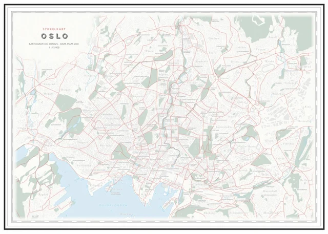 Dapa Maps Oslo Sykkelkart 50 x 70 cm, 1:15 000 