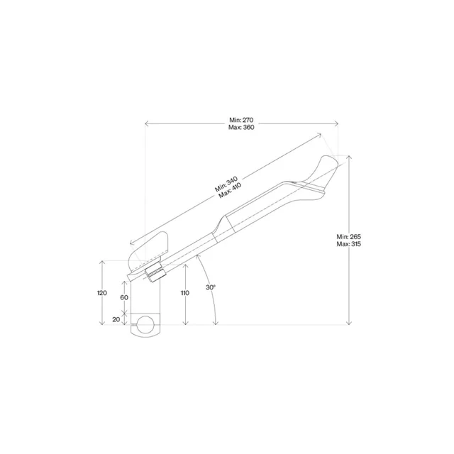 Deda Jet Fast Pro Tempobøyler Kun forlengere, 410 mm, Ca. 920g 