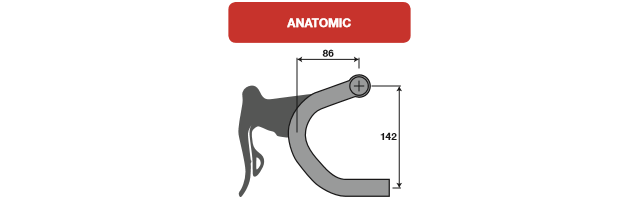 Deda Newton Anatomic Styre Sort, Str. 46 