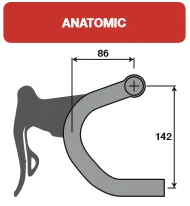 Deda Newton Anatomic Styre Sort, Str. 46 