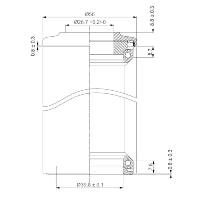 Deda DCR Integrert 1.5 - 1.5" Styrelager For innvendig kabelruting, 36° x 45° 