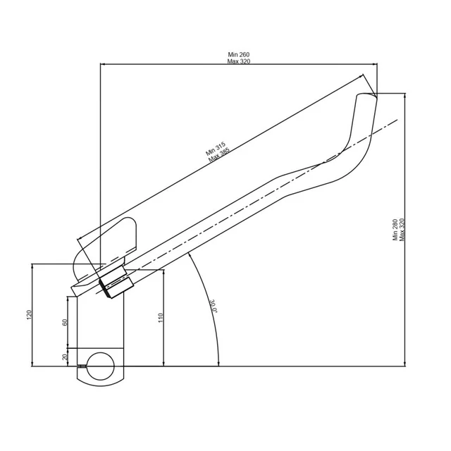 Deda Parabolica Pro Alu Tempobøyle Sort 385 mm, Ø24mm 