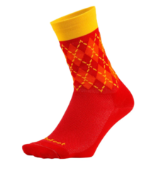 DeFeet Aireator 6" Argyle Sokker Scarlet Red, Str. S