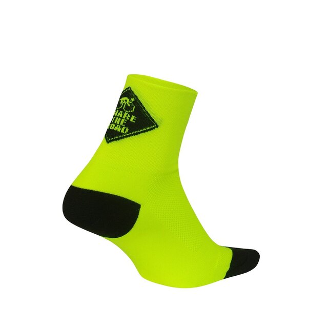 DeFeet Aireator 3" Share The Road Sokker Neon Yellow/Black, Str. XL 