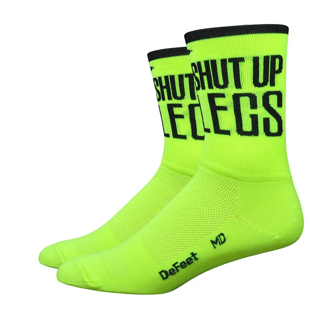 DeFeet Aireator Shut Up Legs Strumpor Gul/Sort, Str. M 