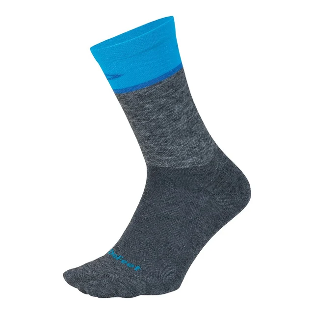 DeFeet Wooleator Comp 6"' Sokker Gravel Grey/Neon Yellow, Str. L 