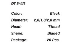 DT Swiss Aero Comp Eiker 20 stk 2.0/1.0/2.8mm, 292mm