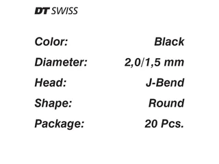 DT Swiss Revolution Eiker 20 stk Sort, 2.0/1.5/2.0mm, 266-296mm