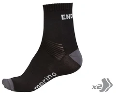 Endura BaaBaa Merino 2 Pack Strumpor Black, Str. L/XL