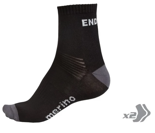 Endura BaaBaa Merino 2 Pack Strumpor Black, Str. L/XL 