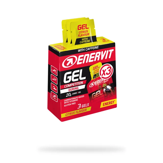 Enervit Energigel 3-Pack 25ml Citrus m/koffein 