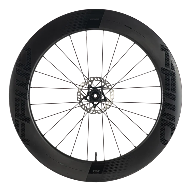 FFWD RYOT77 Carbon Clincher Framhjul Sort, TL-Ready, 77 mm, 12 mm E-Thru 