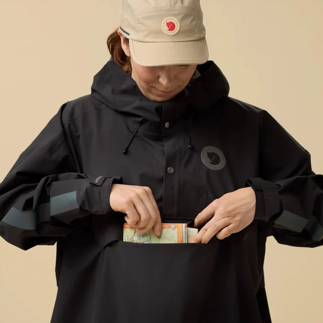 Fjellreven Hoja Rain Poncho Black, Str. L/XL 