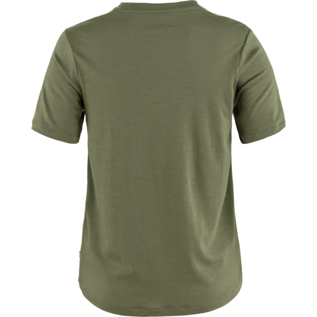 Fjällräven Hoja Wool T-Shirt W Laurel Green, Str. L 