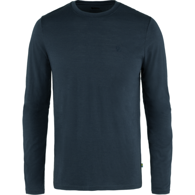 Fjällräven Abisko Wool LS Undertrøye Dark Navy, Str. S 