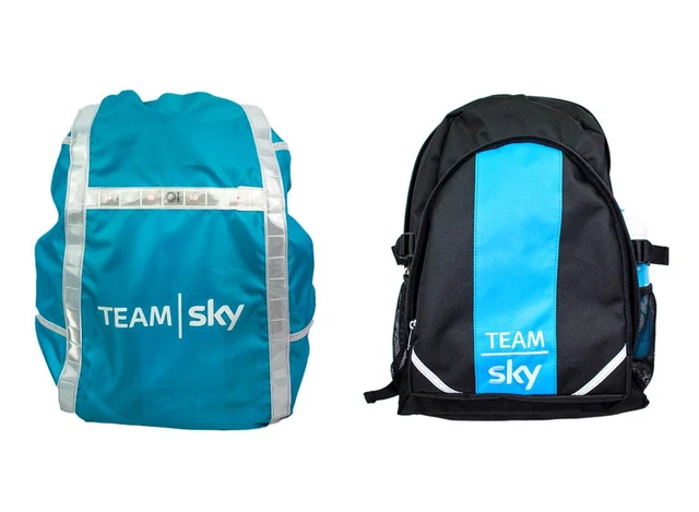 Frog Bikes Team Sky Sekk m/regntrekk Sort/Blå, 42 x 30 x 15 cm 