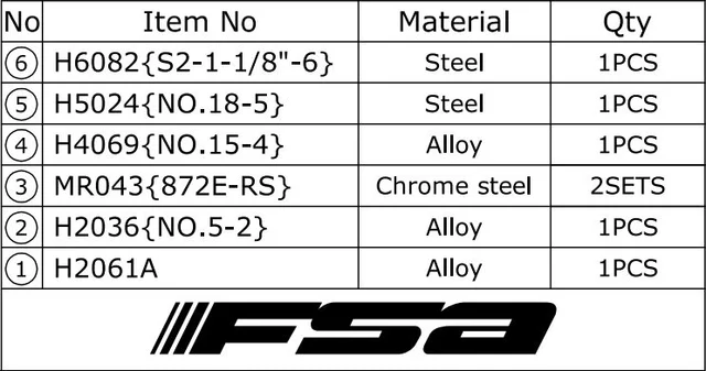 FSA Orbit Equipe A-Head Styrelager Sort, 36/36 grader, 1-1/8", 105 gram 