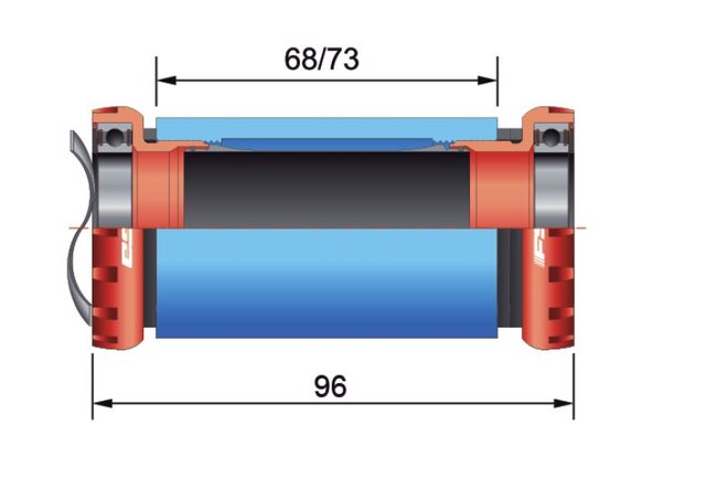 FSA BB1000 Gamma MegaExo Kranklager Sort, FSA Gamma MegoExo, Ø19 mm 