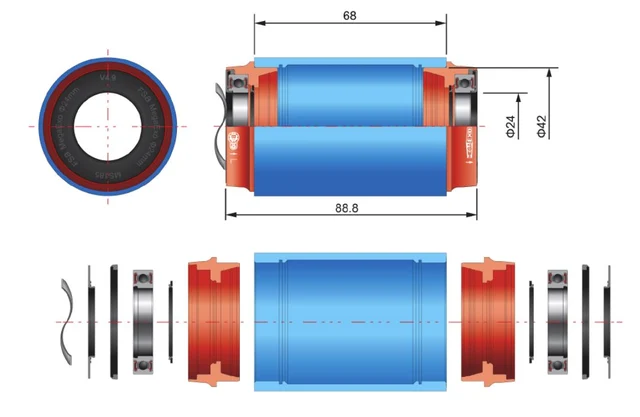 FSA Kranklager Adapter Bronse, Stål, BB30  -> MegaExo 24 mm 