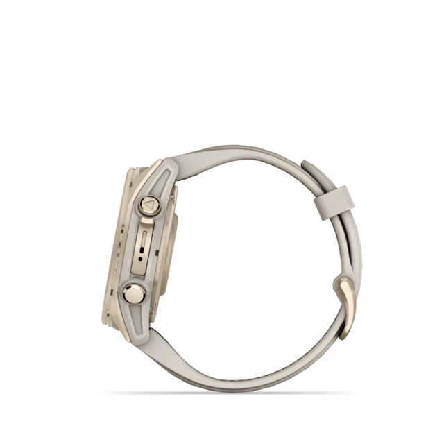Garmin Fenix 8 AMOLED 43mm GPS Klokke Soft Gold/Dark Sand Band 