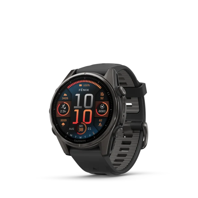 Garmin Fenix 8 AMOLED 43mm GPS Klokke Carbon Grey Ti/Pebble Grey Band 