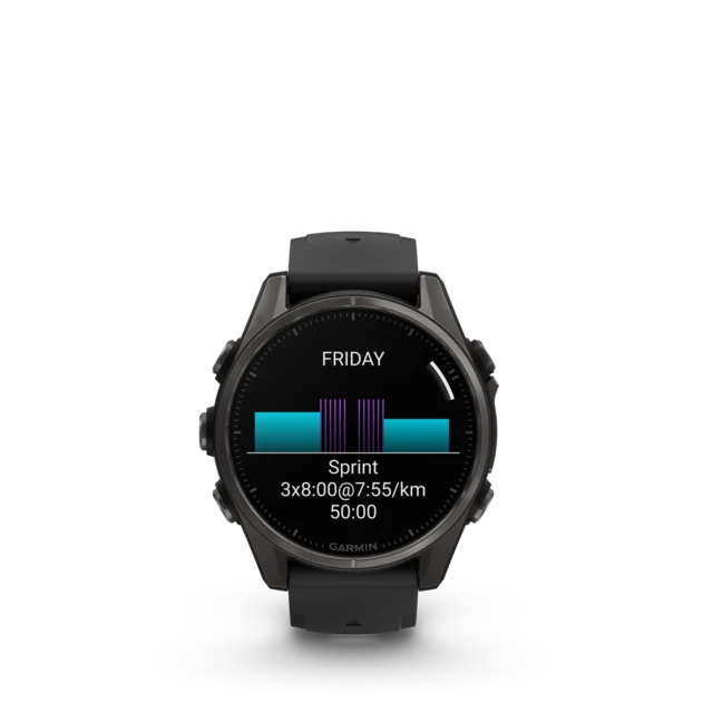 Garmin Fenix 8 AMOLED 43mm GPS Klokke Carbon Grey Ti/Pebble Grey Band 
