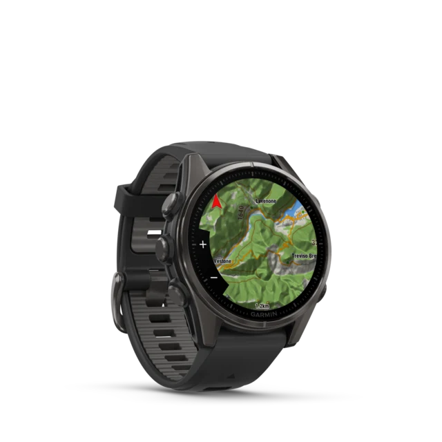Garmin Fenix 8 AMOLED 43mm GPS Klokke Carbon Grey Ti/Pebble Grey Band 